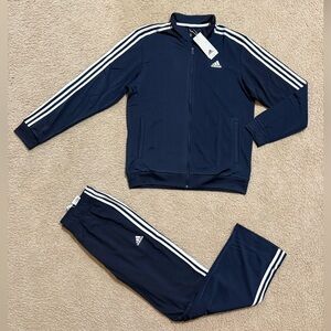 Adidas Mens 3 Stripes Tricot Tracksuit Jacket & Pants Blue All Sizes Available